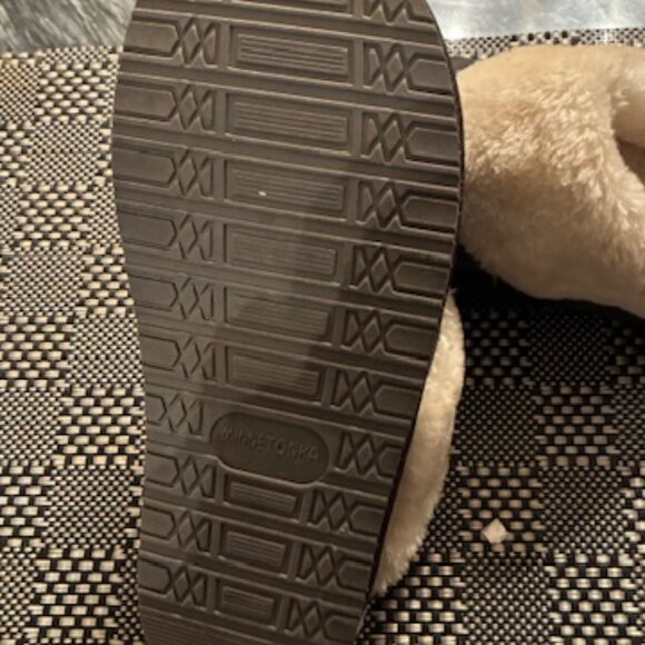 Dark Grey Suede Fleece Lined Minitonka - Women's House Slippers - Picture 4 of 4